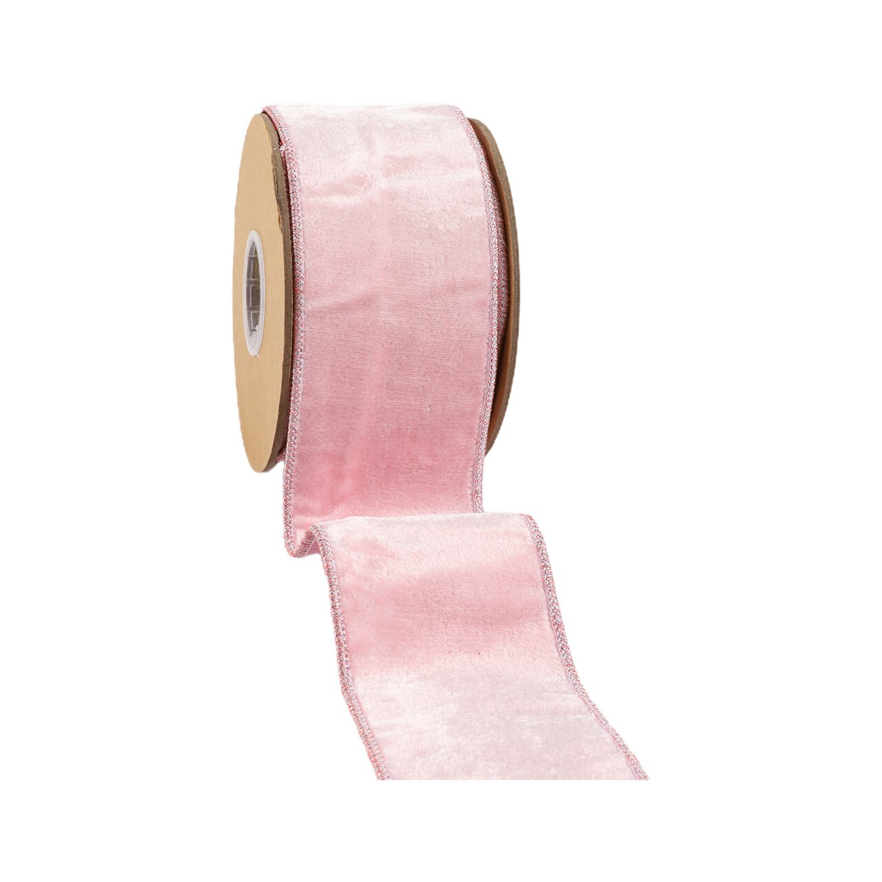 LaRibbons 2 1/2" - 4" Wired Premium Velvet Ribbon w/ Metallic Dupioni Backing | 5 Yard Roll